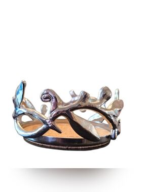 Michael Aram Wine Bottle Cork Coaster 4 1/2” Diameter Metal WISTERIA Leaves GUC